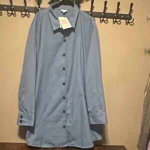 LuLaRoe Casual Blue Button Down Abigail Shirt